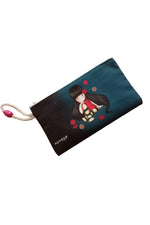 Çiçek Kız Bez Kalemlik Makyaj Çantası Kalem Kutusu Yıkanabilir Fermuarlı Tek Gözlü Bez Kalemlik Cüzdan Makyaj Çantası - Indirimsepeti