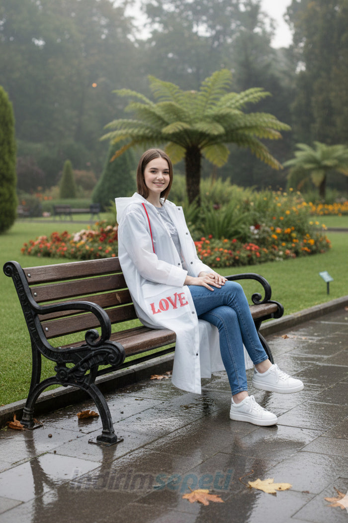 Yağmurluk Kırmızılı EVA Yüksek Kalite, Bağcıklı Rüzgar Geçirmez, Cepli | XL Beden Taşıma Çantalı