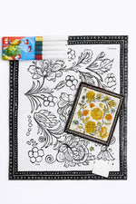 Kabartmalı Boyama Seti PVC Kaplama  “Thank You” Temalı Meyve ve Sebze Karakterli Çocuk Aktivite Seti + 6 Renkli Keçeli Kalem