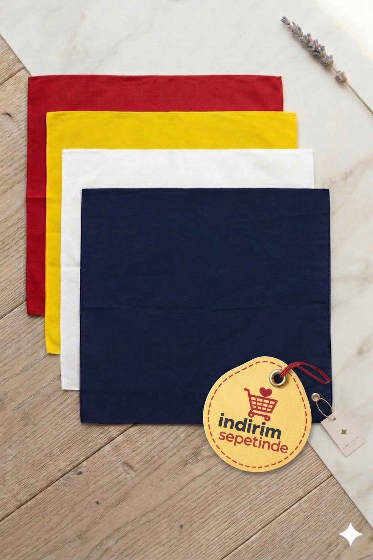 4’lü Pamuklu Bandana Seti 52x52 cm – Siyah Kırmızı Sarı Beyaz Bandana Fular Saç Aksesuar Hediyelik - indirimsepeti