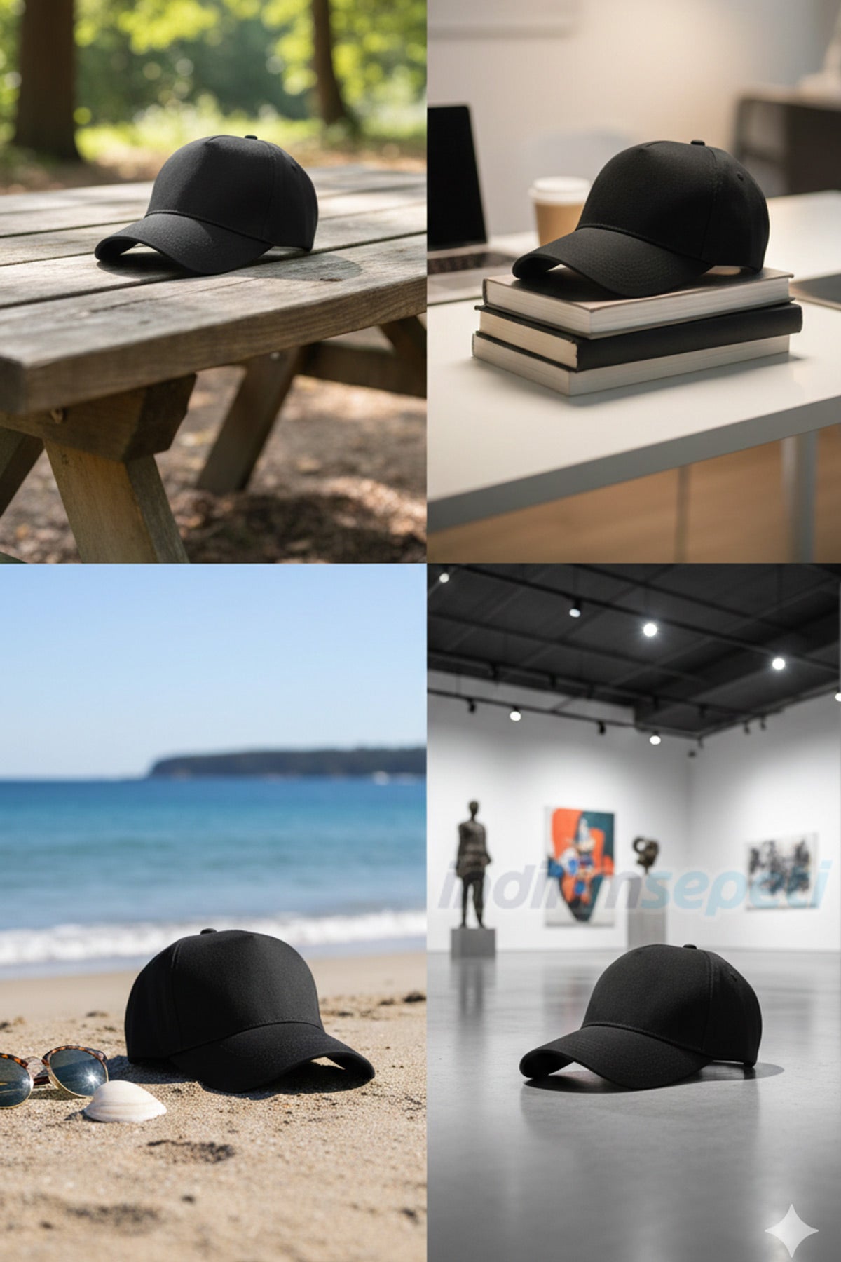 Unisex Siyah Kep Şapka – Ayarlanabilir, Günlük Spor & Şık Kombinlere Uygun Basic Şapka