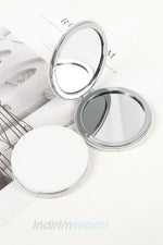Makyaj Aynası Yuvarlak Çift Taraflı Cep Tipi Çanta İçi Taşınabilir Metalik Ayna Hediyelik Promosyon Katlanabilir
