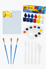 Tuval 35x50 Cm, Akrilik Boya, Fırça, Spatula, Palet Resim Başlangıç Seti