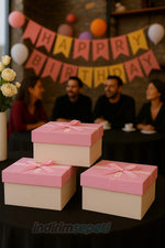 3’lü Pastel Desenli Hediye Kutusu Seti – Şık Kurdeleli Kapak, Dekoratif Saklama Kutuları