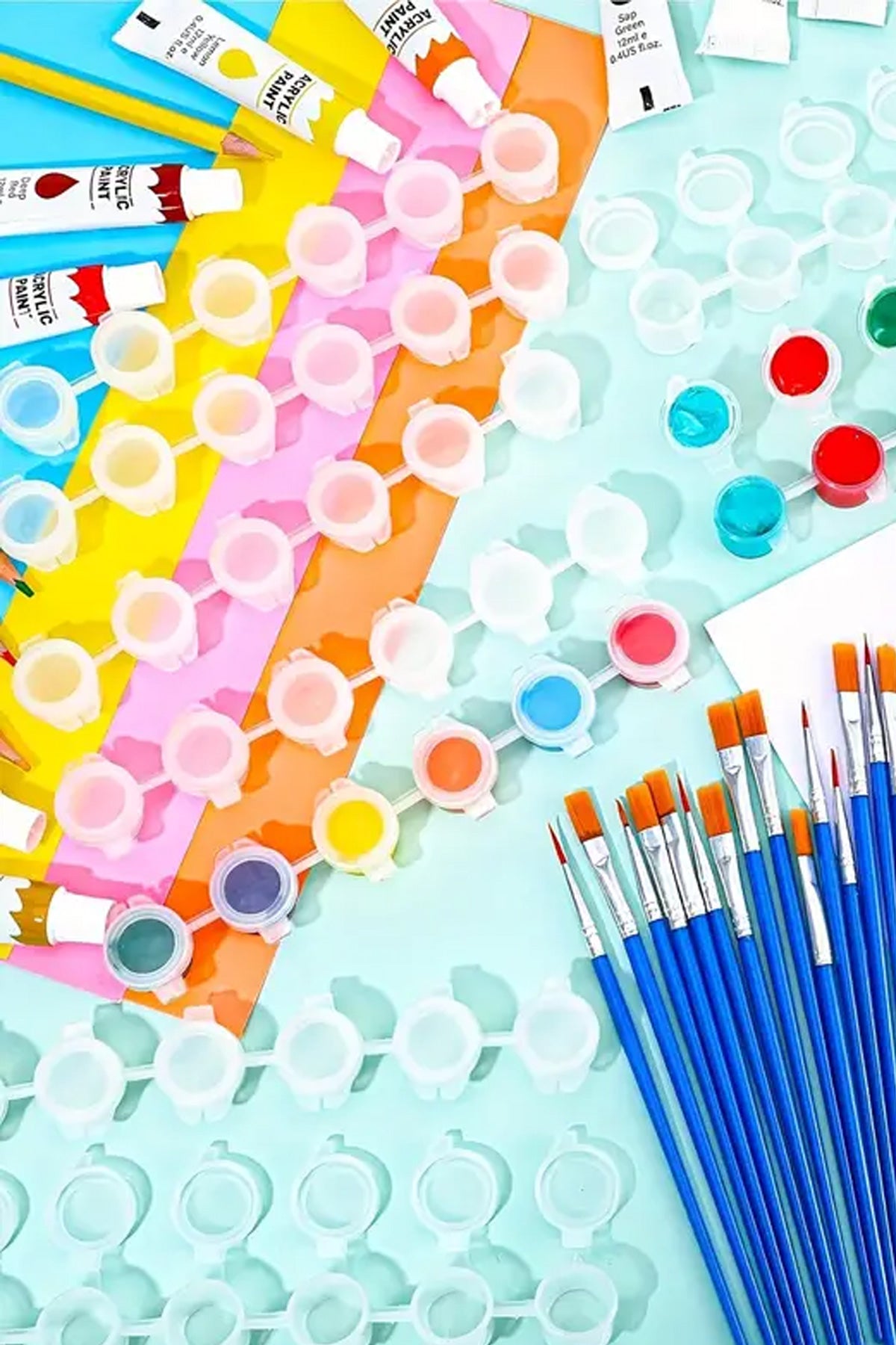 100’lü Akrilik Boya Fırçası Seti – 50 Düz, 50 Sivri Uçlu Naylon Kıllı, Yağlı Boya, Suluboya ve El İşi İçin Çok Amaçlı - Indirimsepeti