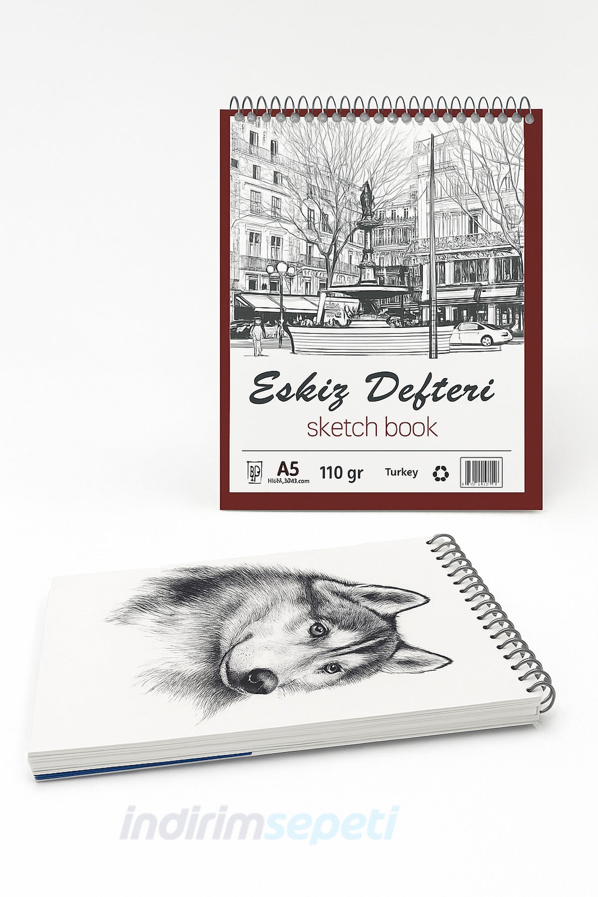 Eskiz Defteri A5 Spiralli Çizim Defteri 50 Yaprak – 100 gr Kalın Kağıt – Üstten Açılır Spiralli Sketch Book - indirimsepeti