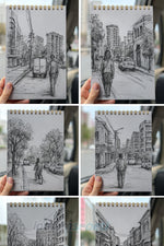 Eskiz Defteri A5 Spiralli Çizim Defteri 50 Yaprak – 100 gr Kalın Kağıt – Üstten Açılır Spiralli Sketch Book - indirimsepeti