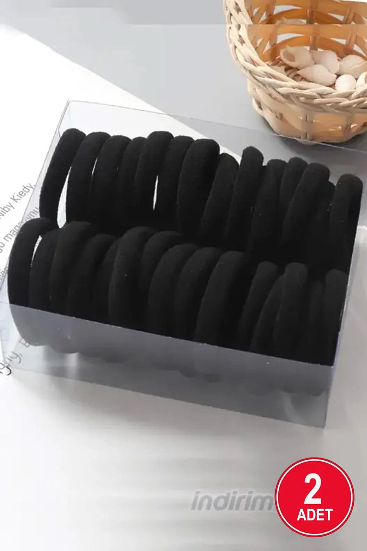 Kadın 10'lu Siyah Ultra Esnek Bilek Lastik Toka - Indirimsepeti