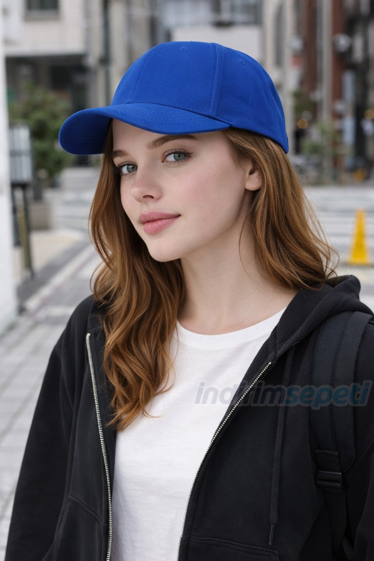 Bordo Mavi Renk Şapka Seti 2’li – Spor Şapka Unisex Takım Arkadaşı Kombin Cırtlı Ayarlanabilir Düz Kep Baseball