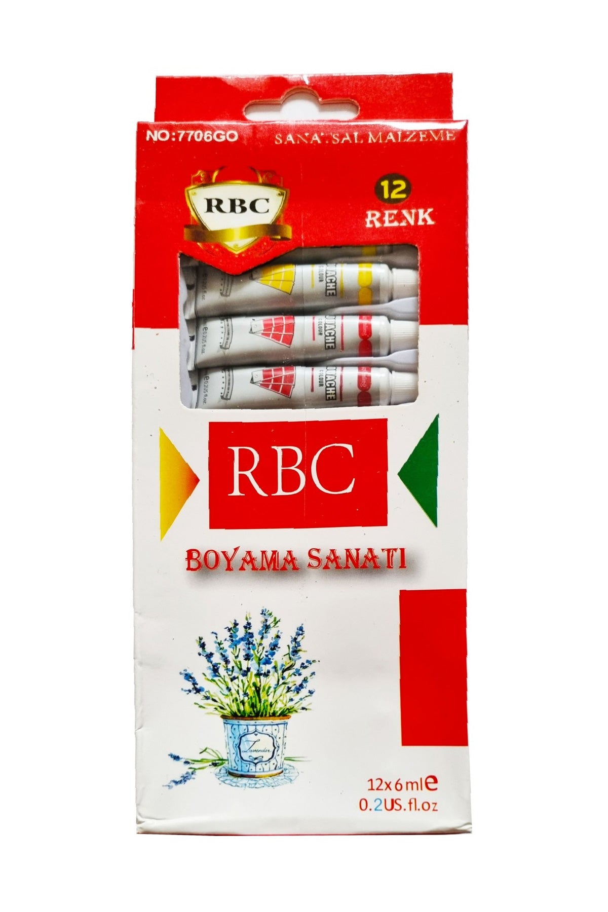 RBC Guaj Boya 12 Renk 6ml Tüp 1 Paket 12 Li Guaj Boya Seti Sanatsal Boya - indirimsepeti