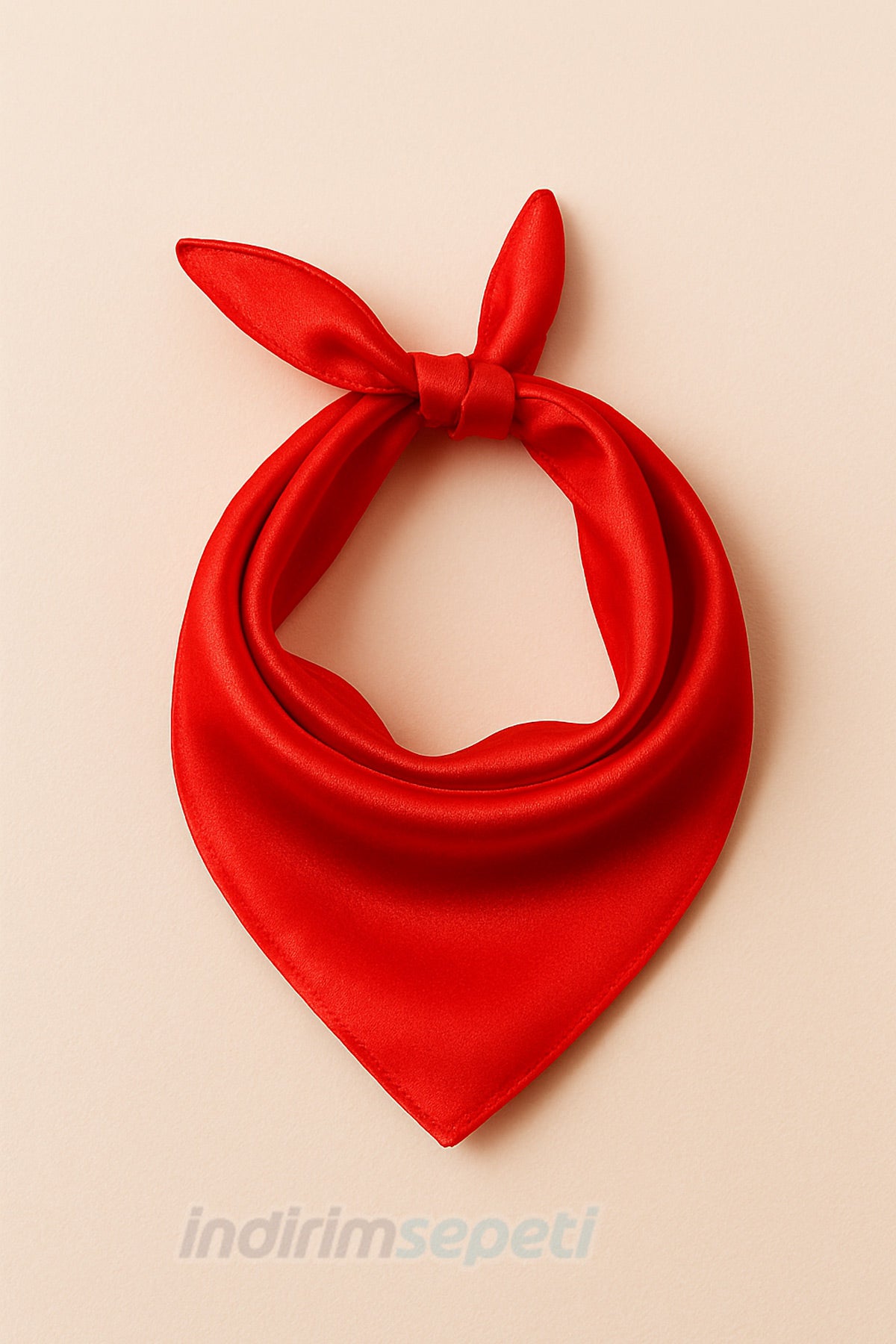 Kırmızı Parlak Saten  Eşarp Bandana Polyester Etkinlik Kutlama 23 Nisan, 29 Ekim, 19 Mayıs