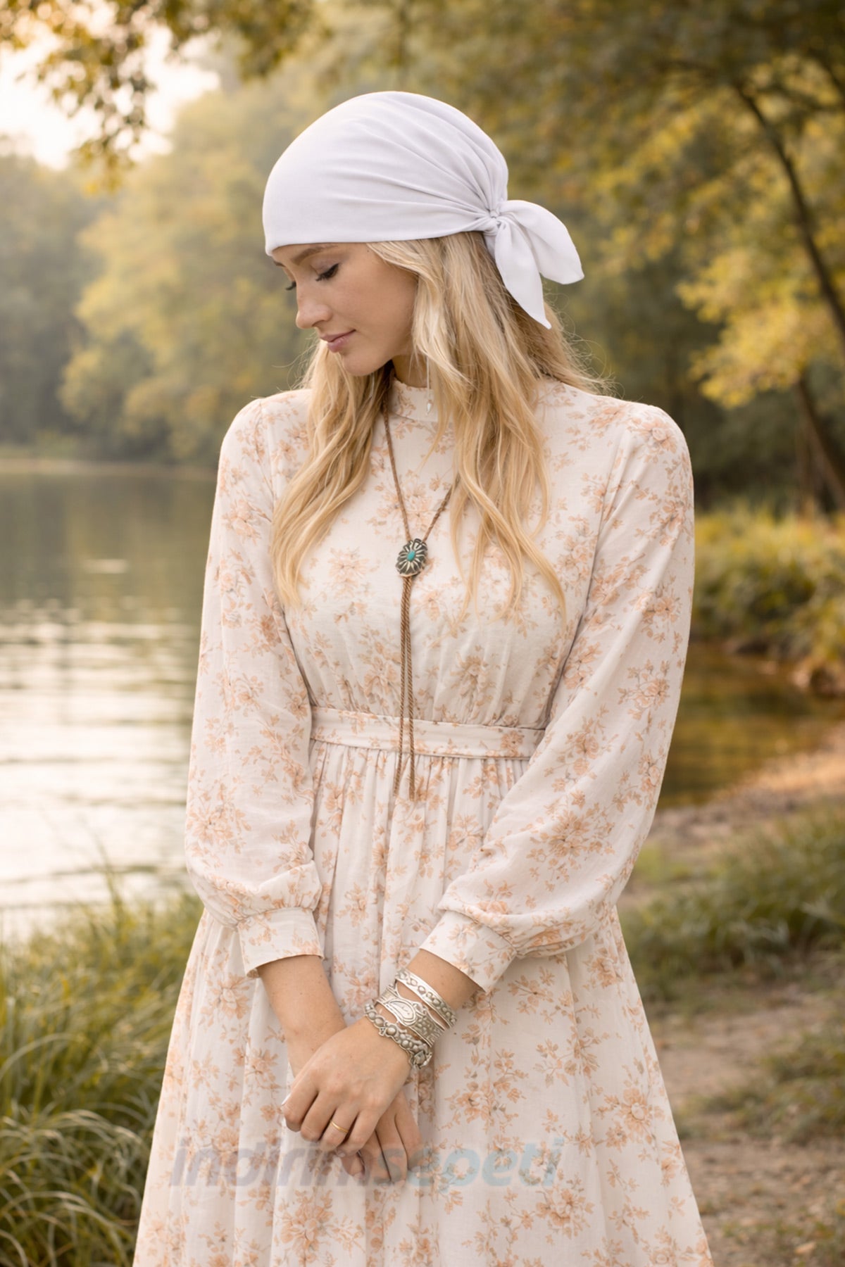 Beyaz Bandana %100 Pamuklu kumaştan Bandana Desensiz  Saç Aksesuar