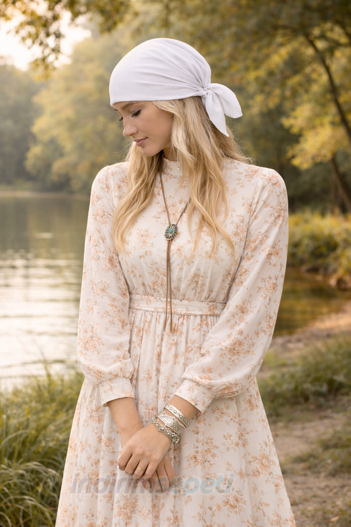 Beyaz Bandana %100 Pamuklu kumaştan Bandana Desensiz  Saç Aksesuar