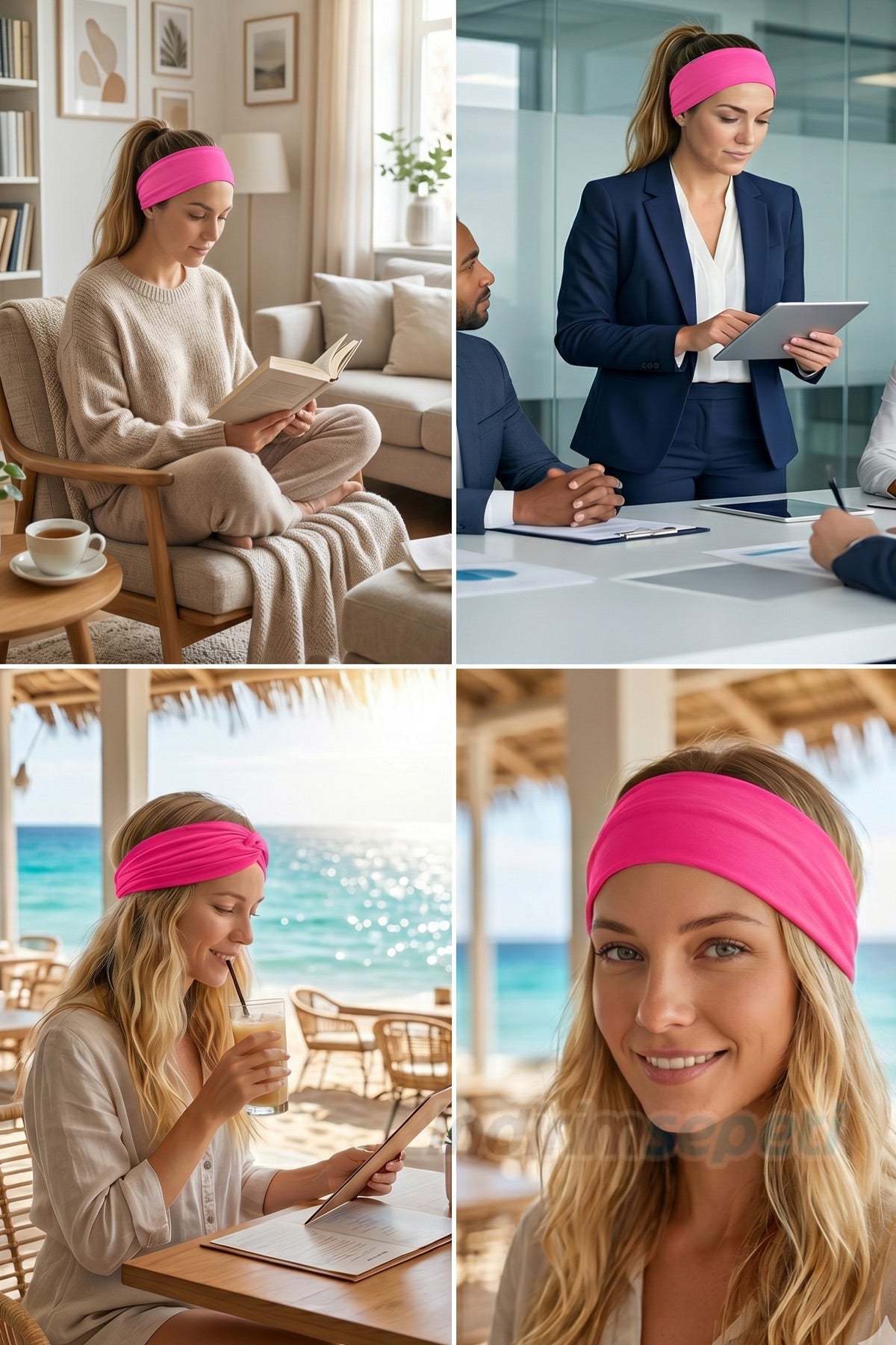 Fosforlu Pembe Pamuklu Kumaş Lastikli Bandana – Saç Aksesuarı Esnek Saç Bandı - indirimsepeti