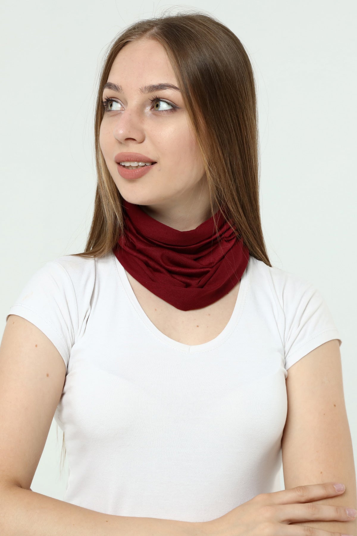 Buff Dikişsiz Boyunluk Maske Baf Bandana Saç Bandı Kamp Aksesuar Bordo Düz - Indirimsepeti