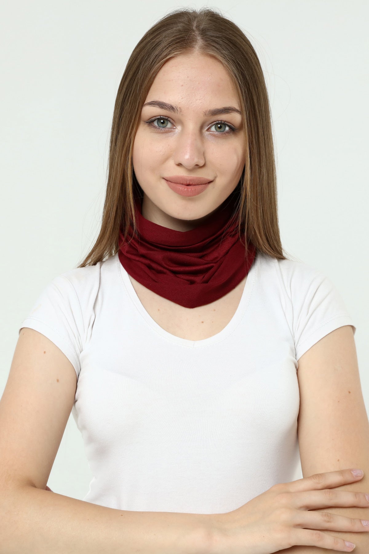 Buff Dikişsiz Boyunluk Maske Baf Bandana Saç Bandı Kamp Aksesuar Bordo Düz - Indirimsepeti