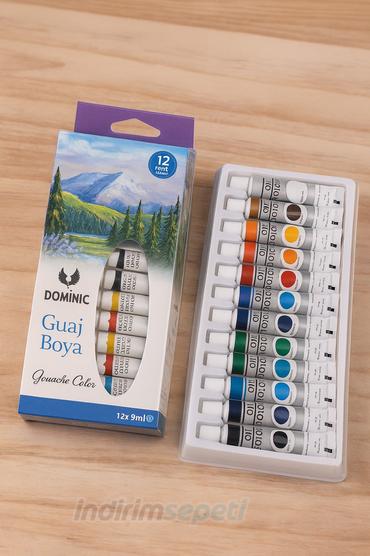 3’lü Sanat Seti – Guaj Boya 12x9ml, Akrilik Boya 12x5ml ve Profesyonel Guaj Boya Seti – 36 Renk Hobi & Sanat Boyama Seti