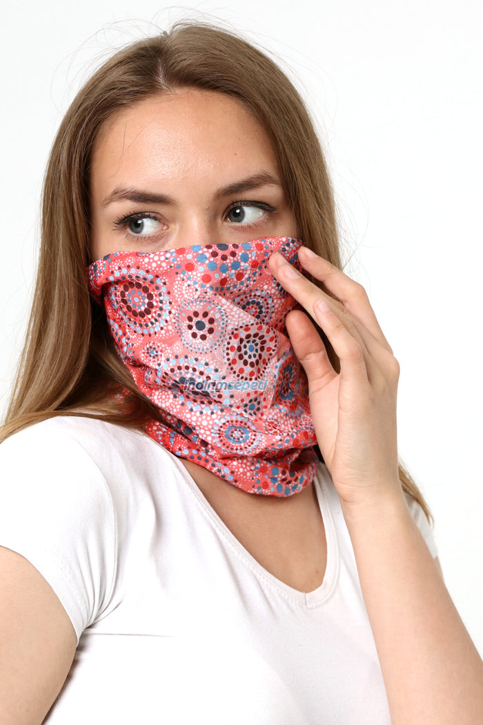 Buff Dikişsiz Boyunluk Maske Baf Bandana Saç Bandı Kamp Aksesuar Mandala Desenli Kırmızı - Indirimsepeti