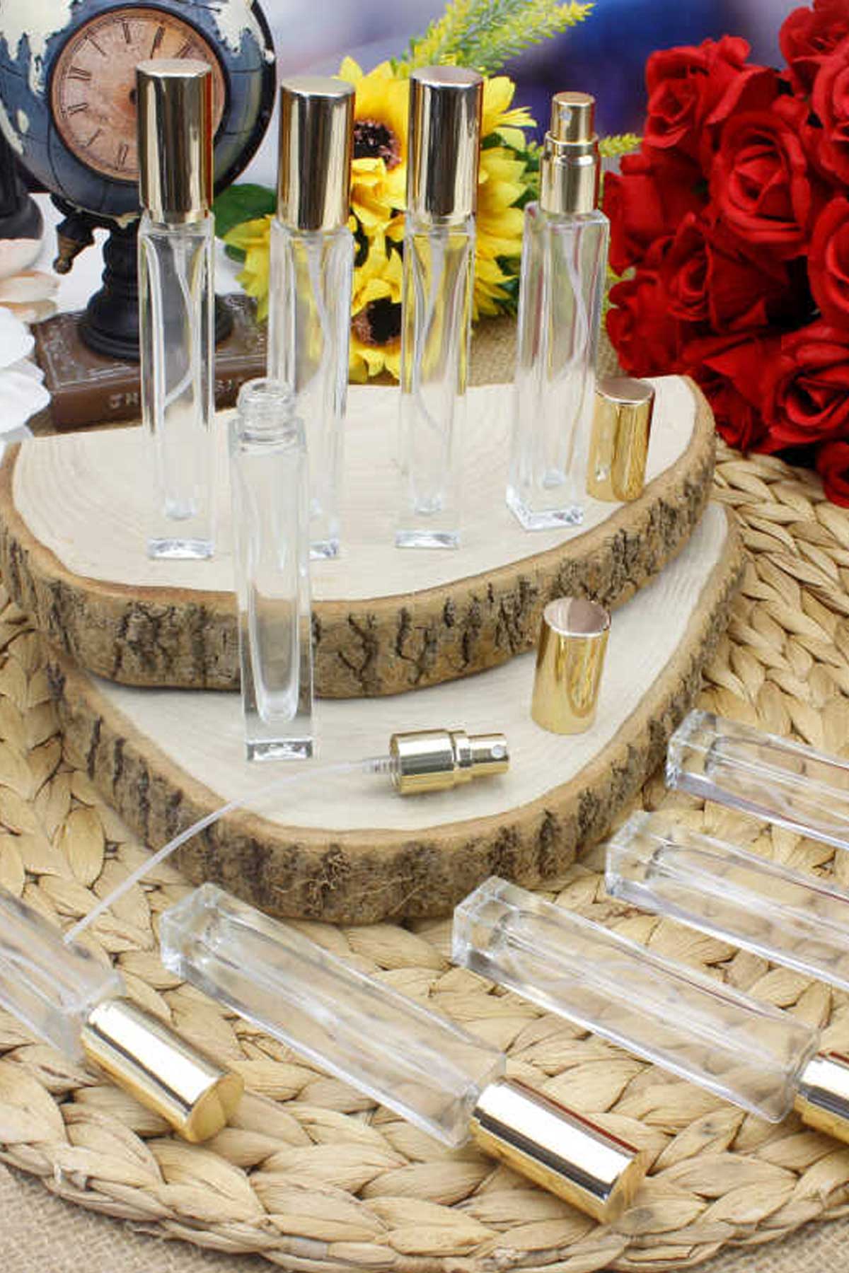 Cam Şişe ince Uzun 20 ml Fısfıs Sprey Hediyelik Cam Kolonya Şişesi Düğün, Nişan, Söz  Gümüş Kapak - Indirimsepeti