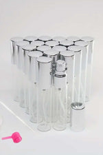 Cam Şişe ince Uzun 20 ml Fısfıs Sprey Hediyelik Cam Kolonya Şişesi Düğün, Nişan, Söz  Gümüş Kapak - Indirimsepeti