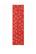 Kırmızı Ay-Yıldız Saten Fular | 30x140 cm Premium Parlak Kumaş Çoklu Ay yıldız Fular Saten