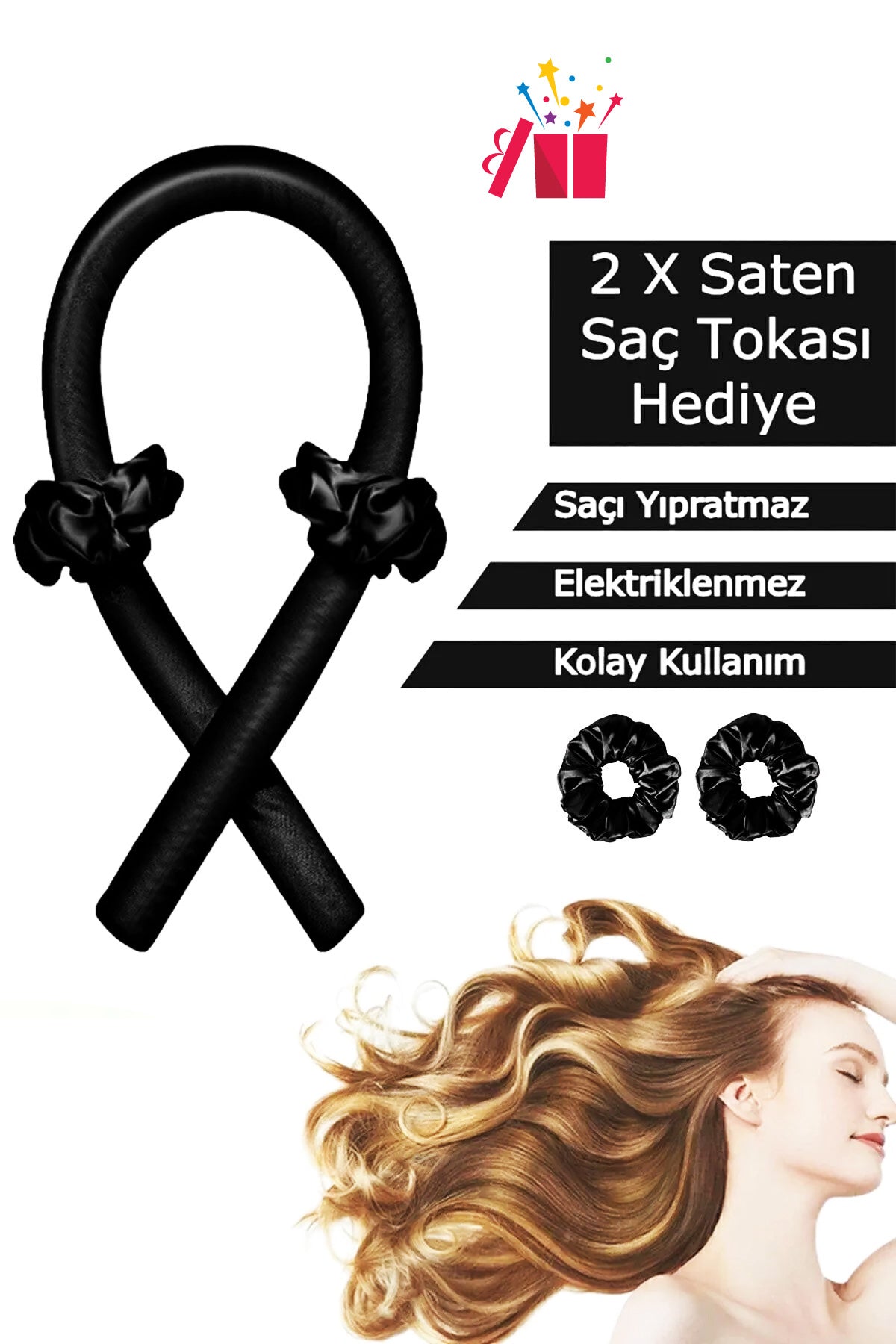 Isısız Saç Maşası Saç Sosisi Saç Bigudisi Seti Saç Şekillendirici  Isı Şerit Kıvırma Çubuğu Saç Rulo Bukleleri Dalga Saç Silindirleri Şekillendirme Aracı - Indirimsepeti