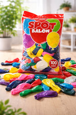 100 Adet Karışık Renk Balon 12 inç (30 cm) – Parti, Doğum Günü ve Organizasyon Balon Seti