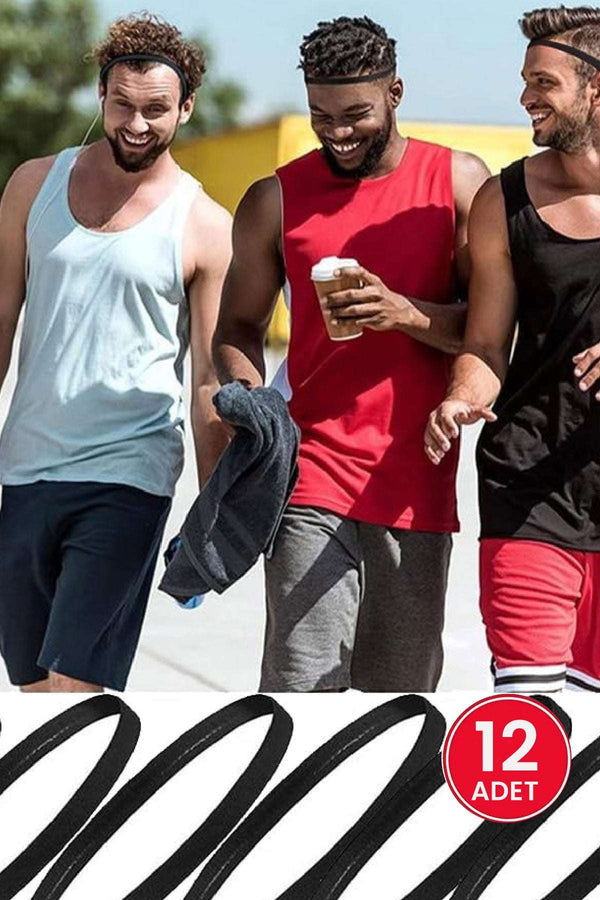 Sporcu Saç Bandı – Yoga & Fitness Lastik Bant 12 Adet Renkli Renk - Indirimsepeti