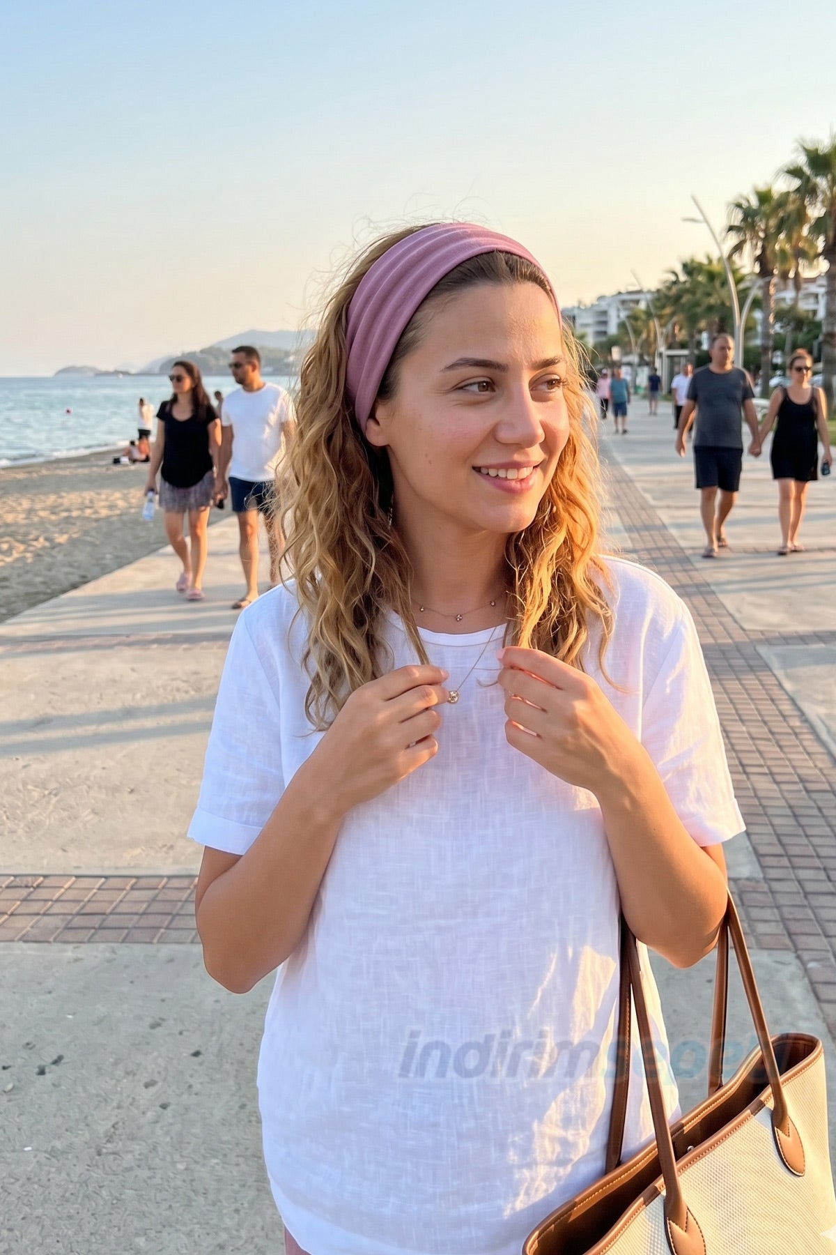 Saç Bandı Pamuklu Lastikli 3 Farklı Renk Model 16 Bahar ve Yaz Stili, Esnek Bandı Krem Koyu Lacivert Gül Kurusu - indirimsepeti