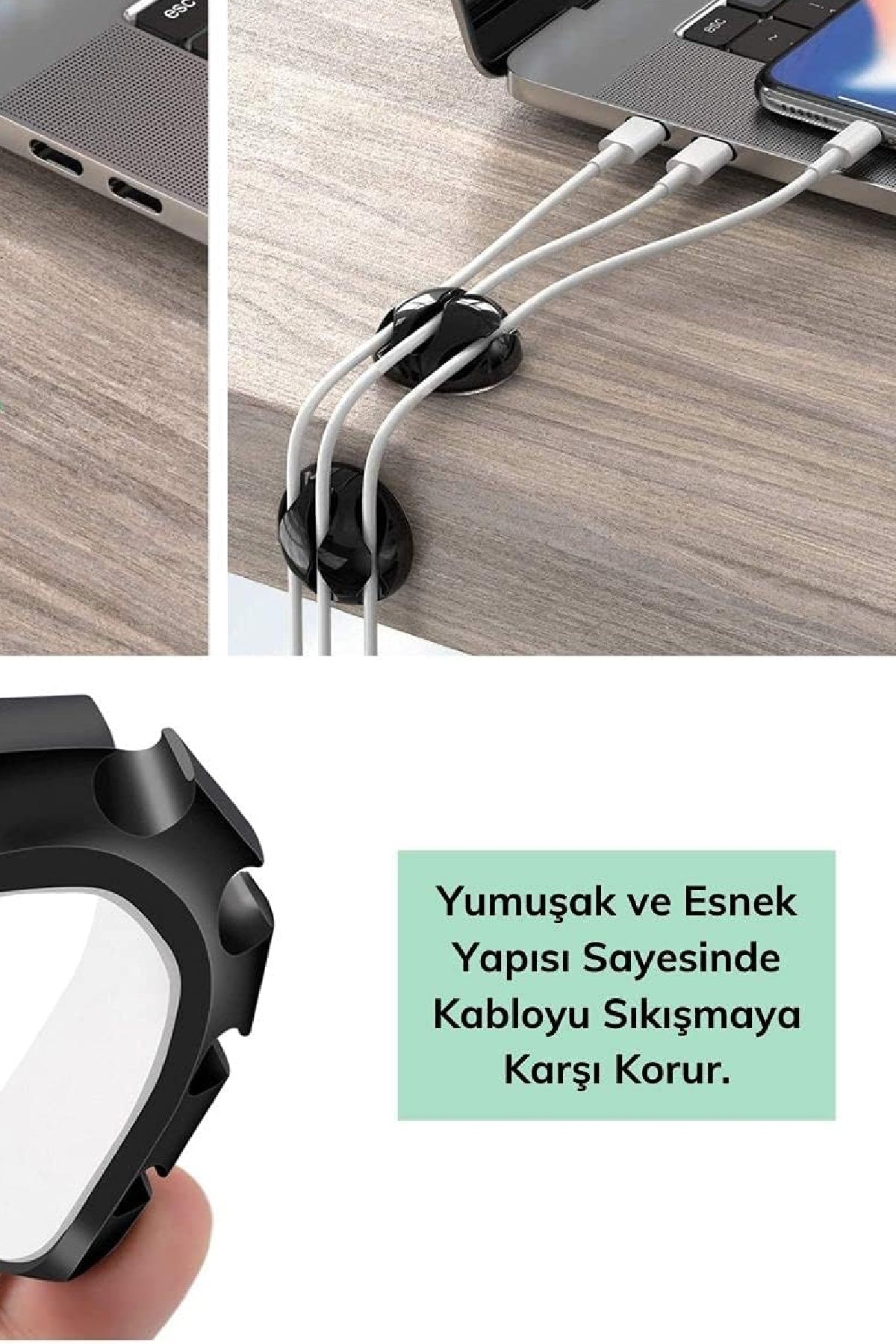 Kablo Tutucu Farklı Model Akrilik Güçlü Yapışkanlı Organizer Düzenleyici 16 Parça - Indirimsepeti
