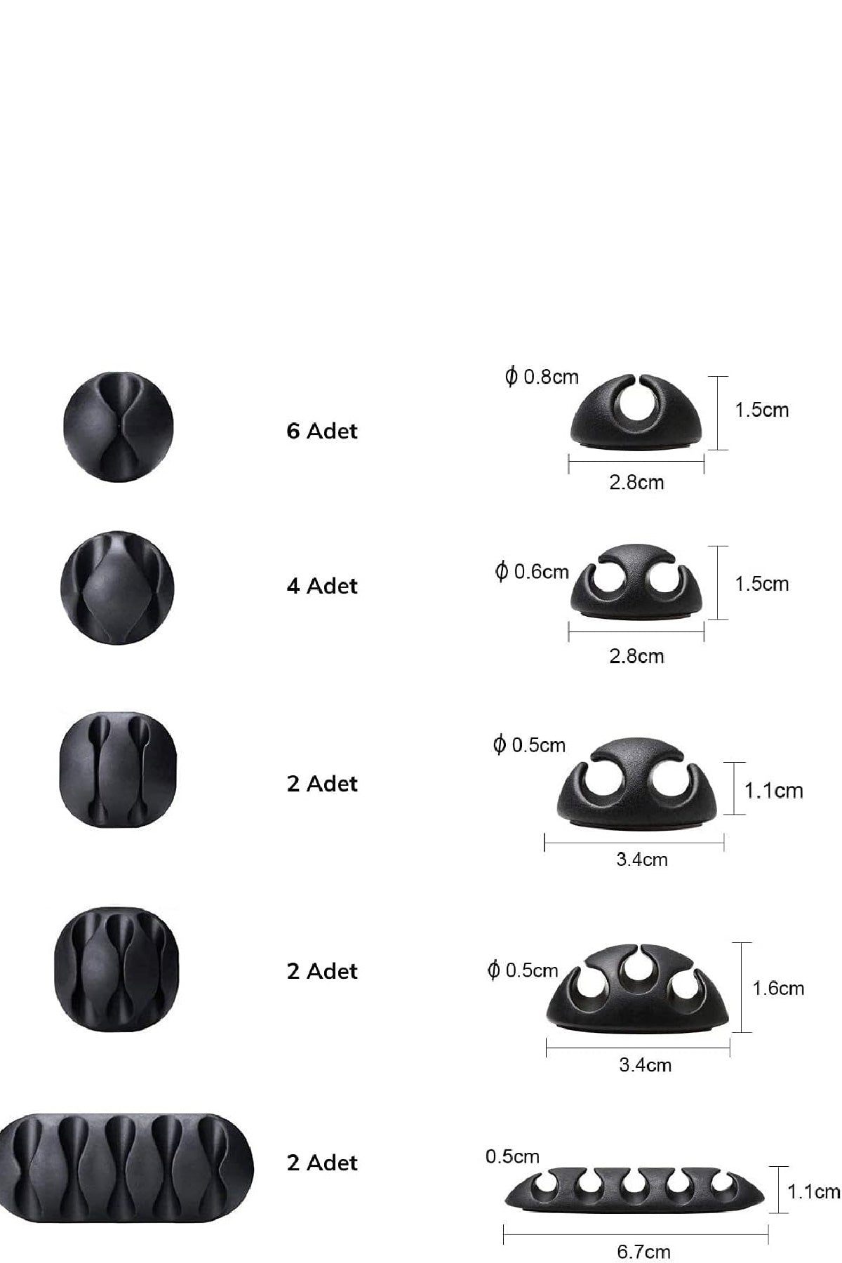 Kablo Tutucu Farklı Model Akrilik Güçlü Yapışkanlı Organizer Düzenleyici 16 Parça - Indirimsepeti