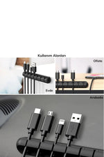 Kablo Tutucu Farklı Model Akrilik Güçlü Yapışkanlı Organizer Düzenleyici 16 Parça - Indirimsepeti