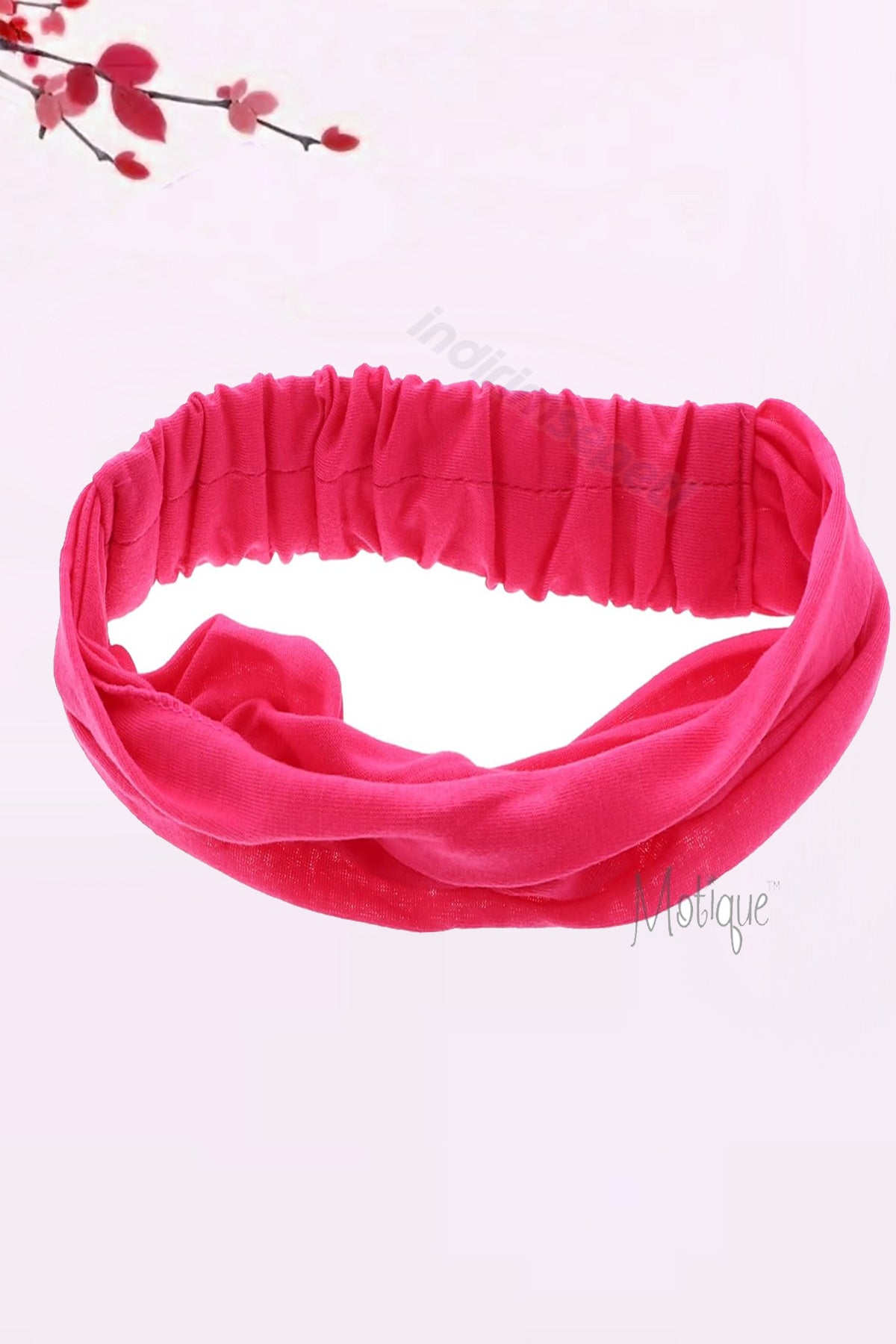 Saç Bandı Bandanası Bahar ve Yaz Boho Stili, Lastikli Esnek Bandı, Plaj ve Seyahat Fosfor Pembe - Indirimsepeti