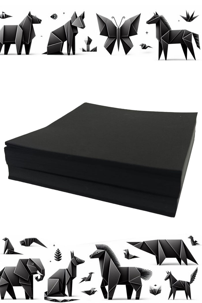 Origami Kağıdı, 30 Adet Siyah Renk 15x15cm Origami Set 30 adetli Paket - Indirimsepeti