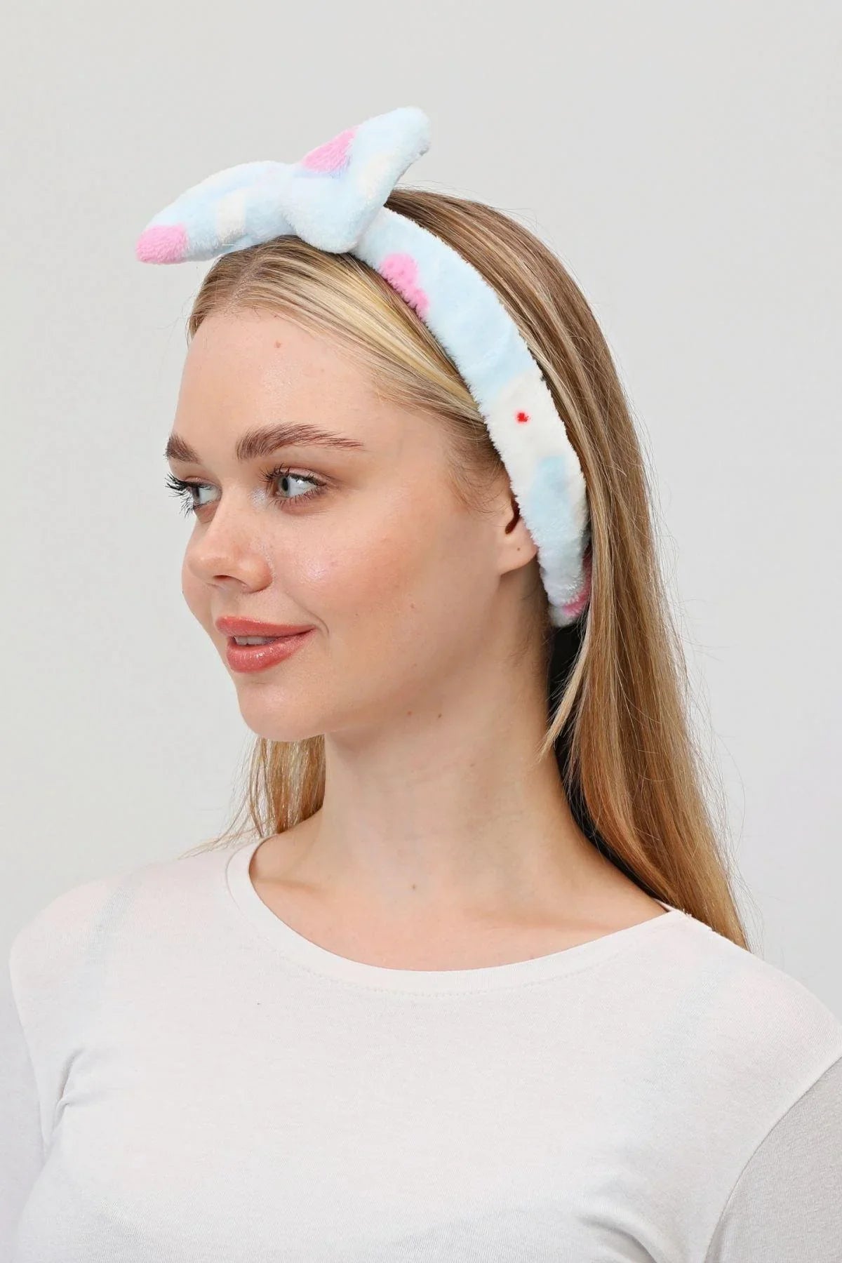 Saç Bandı Tavşan Kulaklı Pelüş Saç Bandı Makyaj Bandana  Karışık 1 Adet - Indirimsepeti