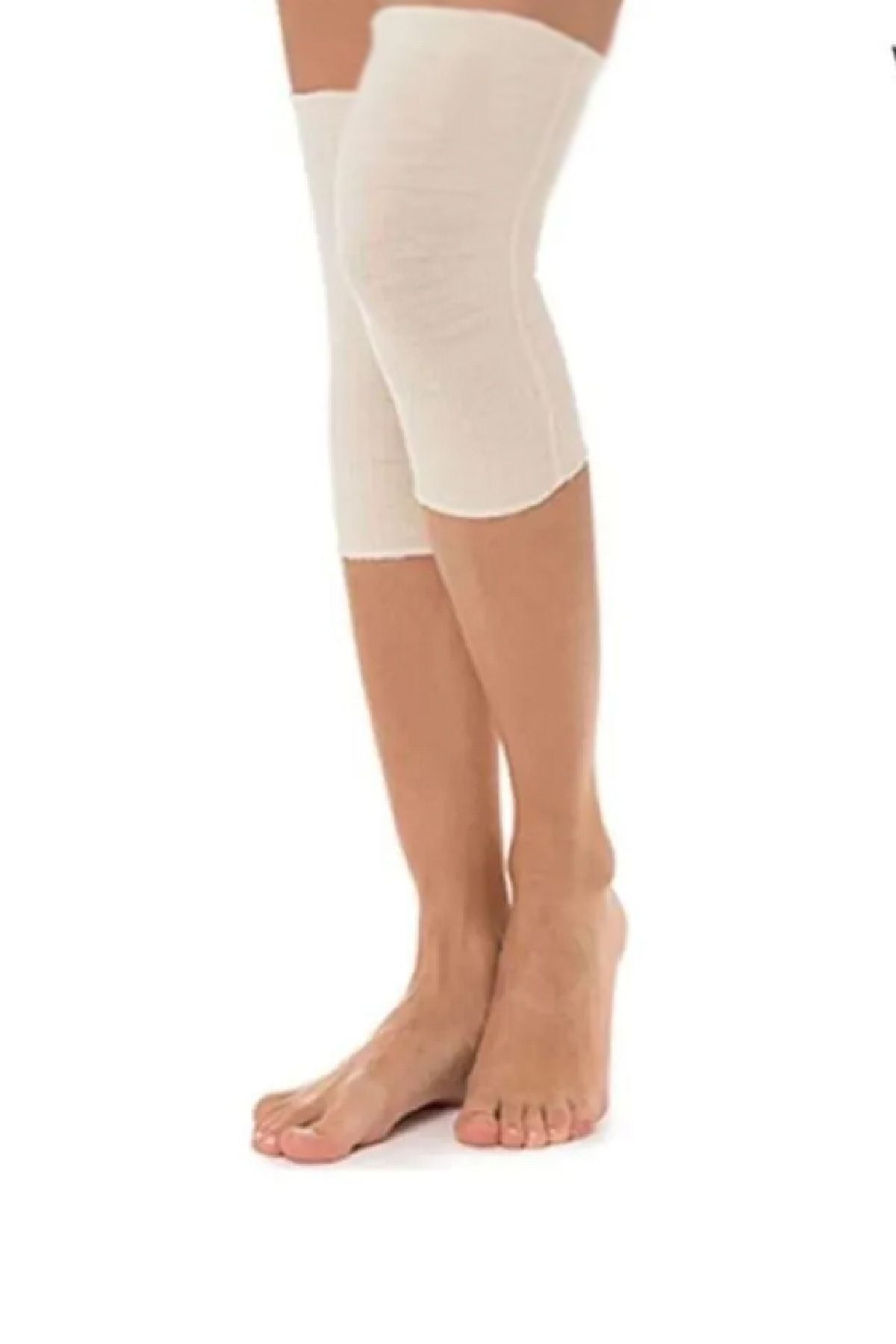 Dikişsiz Krem Rengi Yün Dizlik 2 Adet Diz Eklem Ağrıları ve Kireçlenme İçin Destekleyici - Indirimsepeti