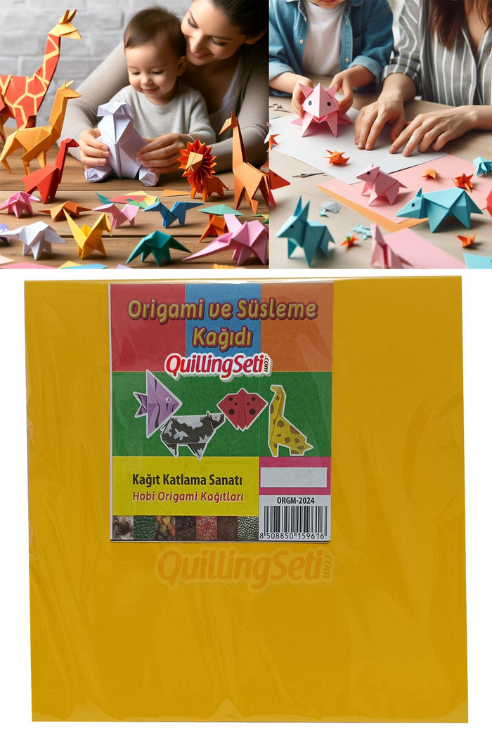 Origami Kağıdı, 50 Adet Çift Taraflı Karışık Renkli Origami 50 Adetli 20 cm X 20 cm Set - Indirimsepeti