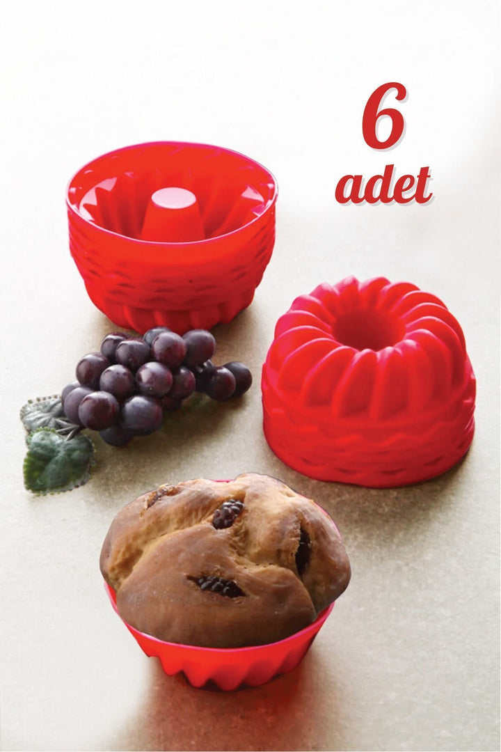 6 Lı Yıkanabilir Mini Kek Muffin Pişirme Kalıbı, Silikon Muffin, Cupcake Kalıbı Renkli - indirimsepeti.com