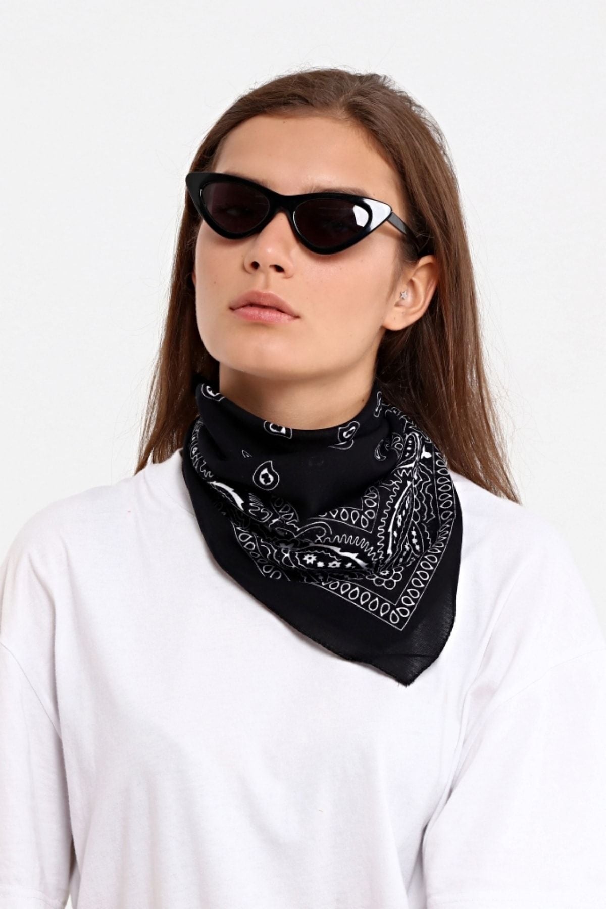 Bandana Etnik Desenli Bisiklet & Motosiklet Etkinlik Gezi Eğlence Siyah Pamuklu - Indirimsepeti