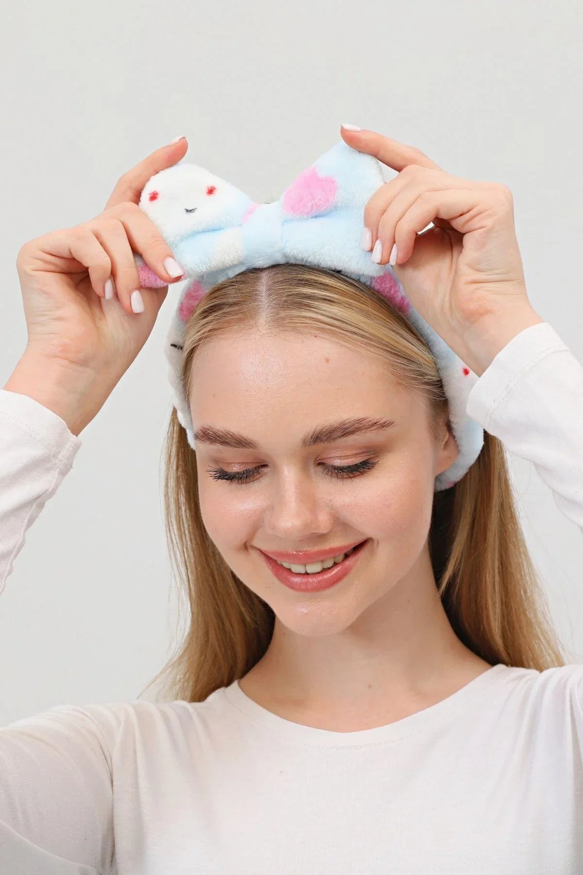 Saç Bandı Tavşan Kulaklı Pelüş Saç Bandı Makyaj Bandana  Karışık 1 Adet - Indirimsepeti