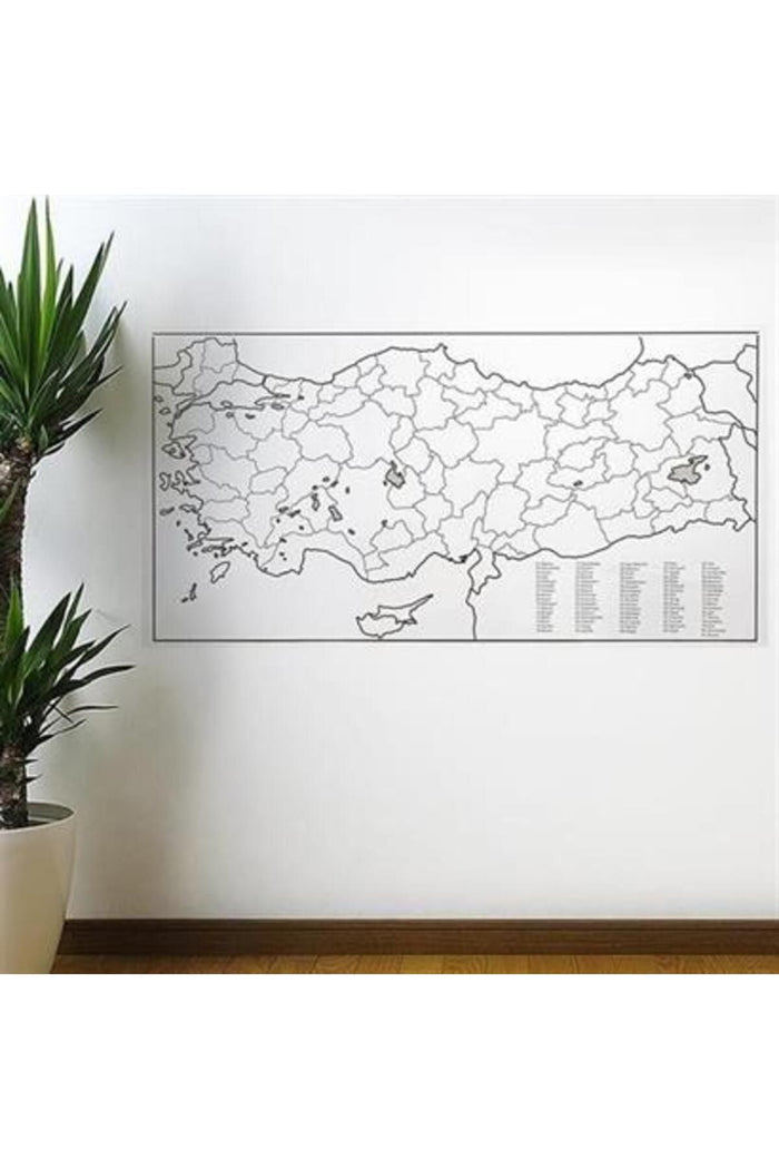 Yazılabilir Türkiye Haritası Manyetik Duvar Stickerı 110 X 56 Cm - Indirimsepeti