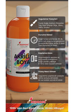 Tüm Renkler Akrilik Boya Seti, 12'li Set 12x500gr Dekoratif Hobi Amaçlı Sanatsal Canlı Renkler - Indirimsepeti