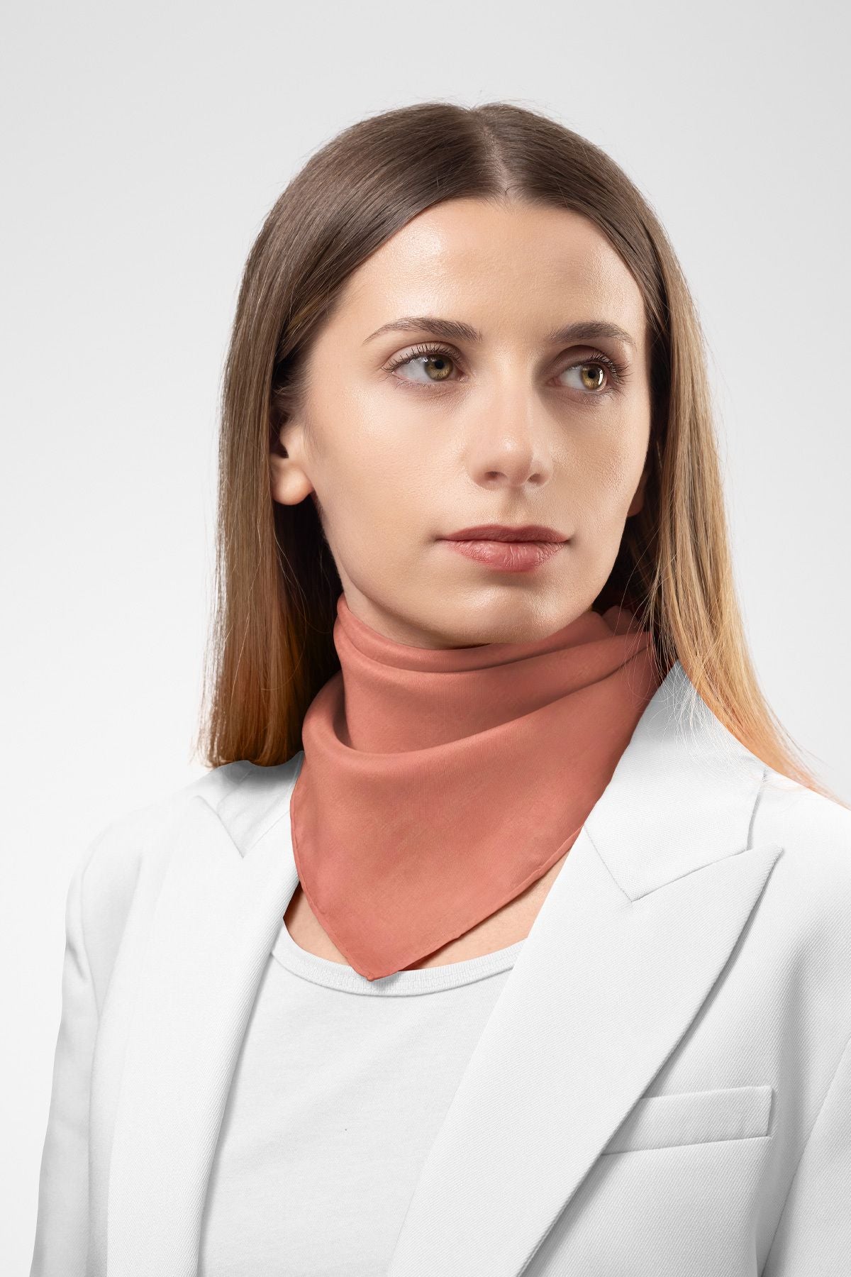 Yaza Özel Desensiz Turuncu ince Pamuklu Bandana Fular Saç Aksesuar Gezi Tur Aktivite 55x55cm - Indirimsepeti