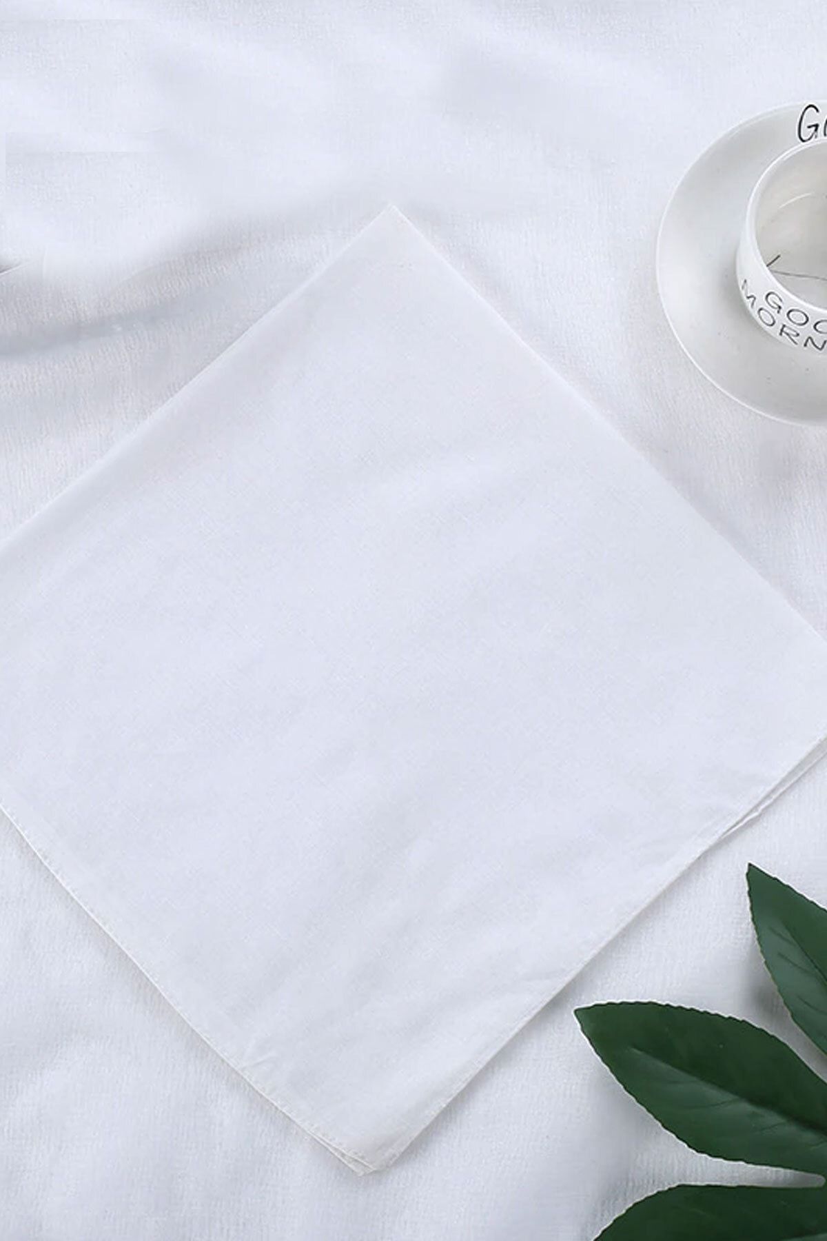 Beyaz Bandana %100 Pamuklu kumaştan Bandana Desensiz  Saç Aksesuar - Indirimsepeti