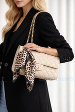 Leopar Desenli Saten Bandana 50x50 cm | Çanta & Boyun Fuları Şık Aksesuar