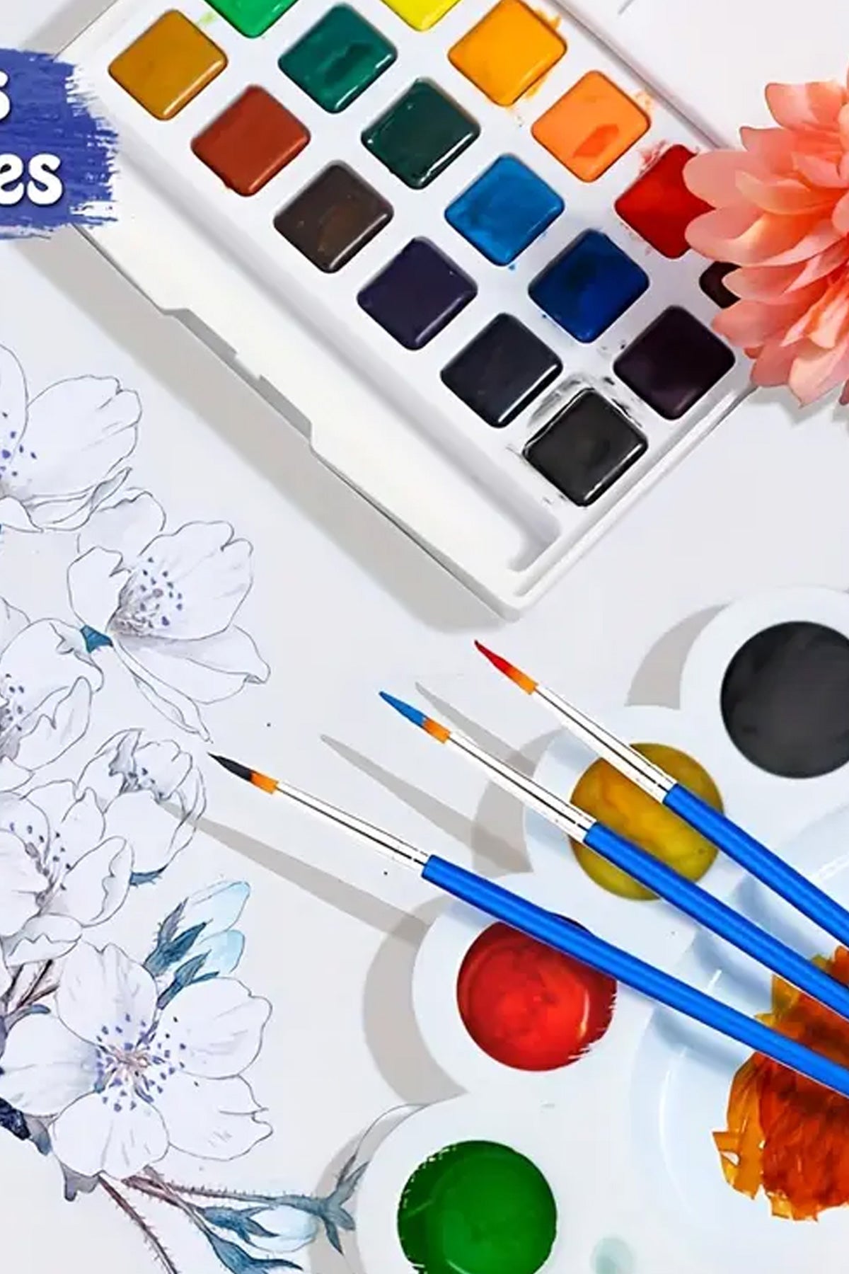 Sulu Boya Akrilik Boya Fırçası Sivri Uçlu Suluboya Fırça 100 Adet - Indirimsepeti