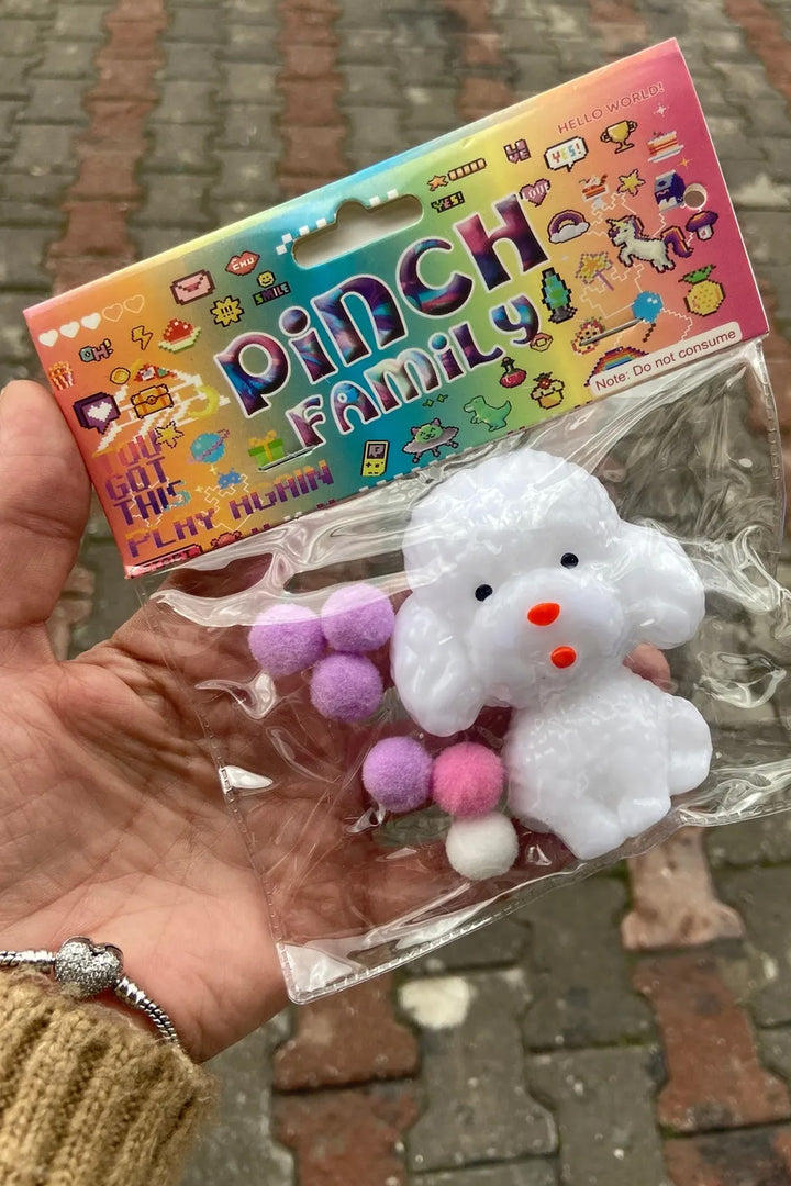 Sevimli Kıvırcık Köpek Taba Jel Beyaz Yumuşak Squishy Stress Oyuncak Sukuşi - Indirimsepeti