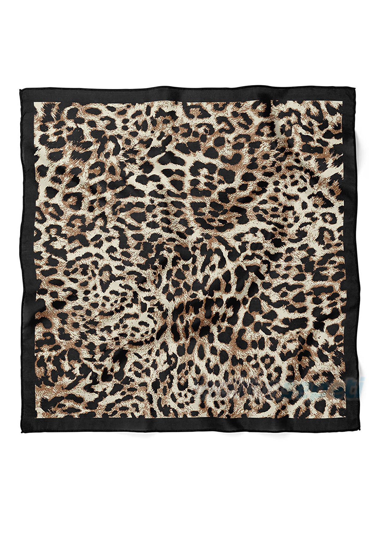 Leopar Desenli Saten Bandana 50x50 cm | Çanta & Boyun Fuları Şık Aksesuar