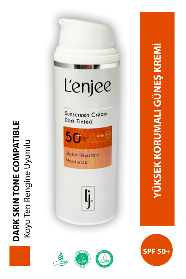 L’enjee Renkli Güneş Kremi SPF 50+ Koyu Ton – Cilt Tonu Eşitleyici & Nemlendirici (50 ml)