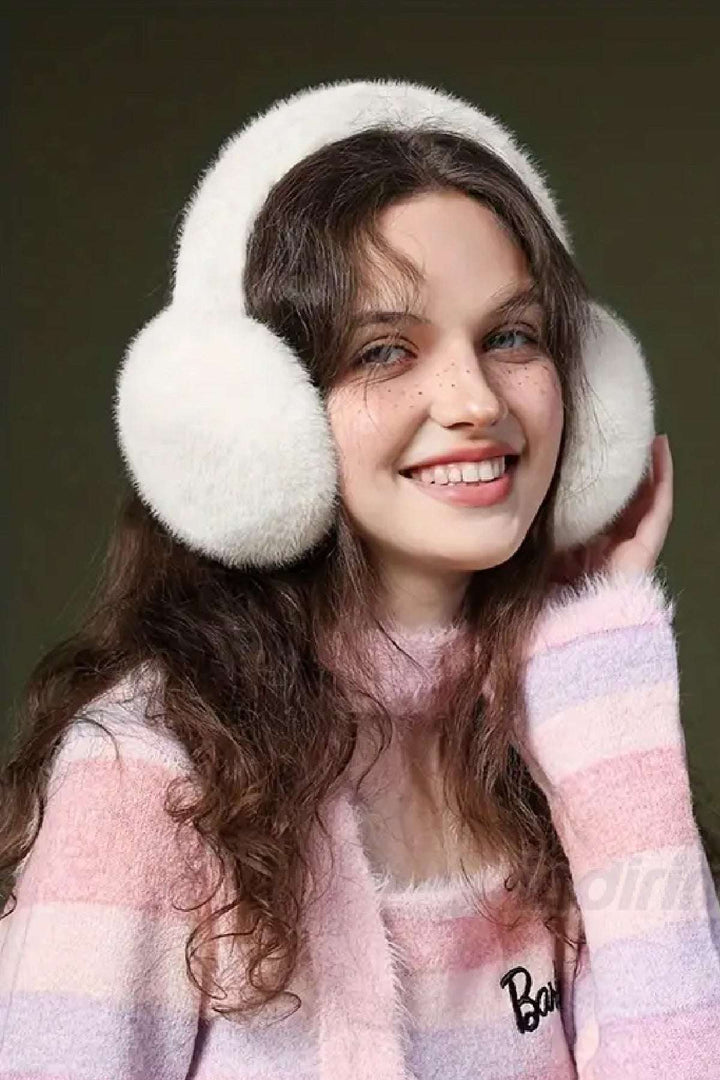 Trend Peluş Kulaklık Katlanır Model Soğuk Koruyucu Peluş Kalın Kışlık 2 Adet Beyaz Gri - Indirimsepeti